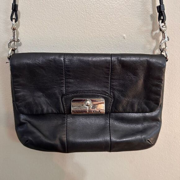 Coach black leather crossbody - Picture 1 of 10
